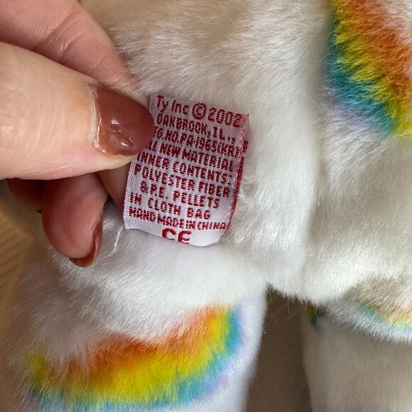 Ty Large Plush Beanie Buddies CHEERY the Sunshine Bear With Rainbows 2002 MWMT - Picture 7 of 13